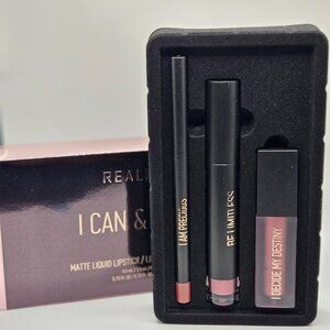 NEW REALHER I Can & I Will Set – Matte Liquid Lipstick, Lip Gloss, Lip Liner Kit